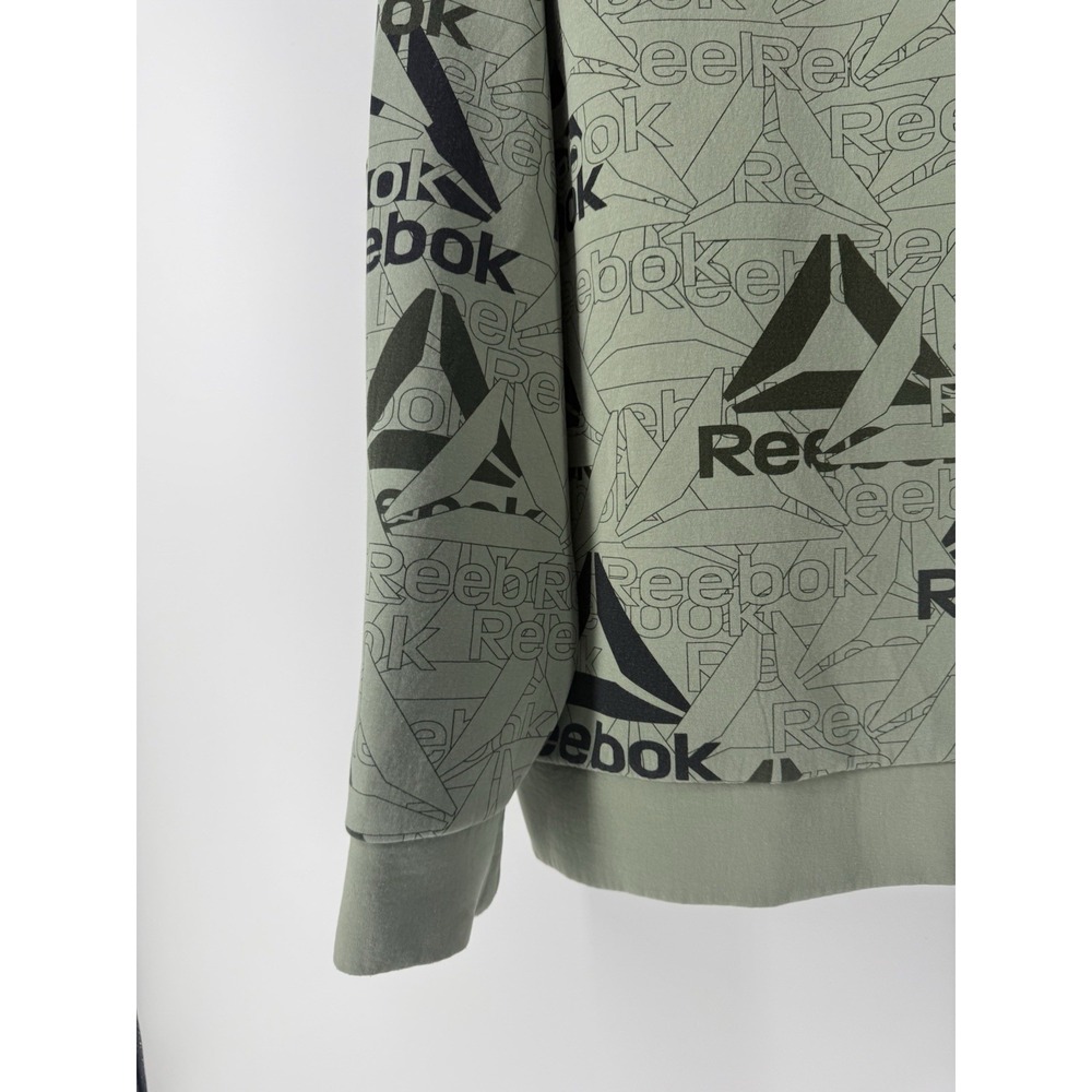 Men's Reebok Green & Black Allover Logo Unwind Hoodie Size L SEE PICS - Picture 16 of 16